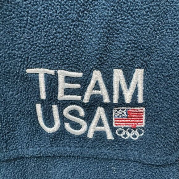 USA Olympic Mens Full Zip Up Fleece Jacket Athletic Team USA Blue Size XL - Picture 3 of 4